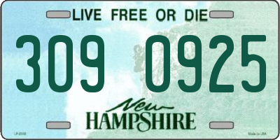 NH license plate 3090925