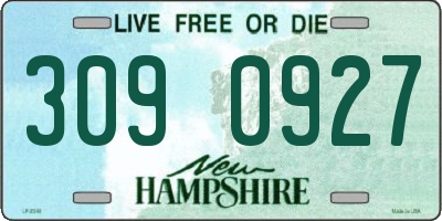 NH license plate 3090927