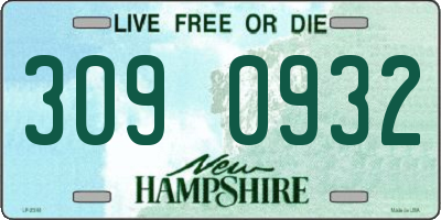 NH license plate 3090932