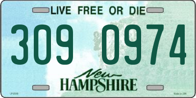NH license plate 3090974