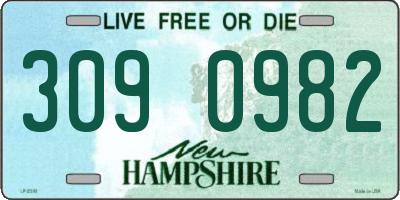 NH license plate 3090982