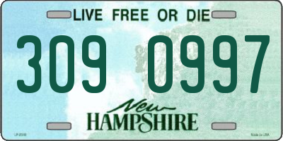 NH license plate 3090997