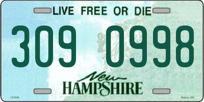 NH license plate 3090998