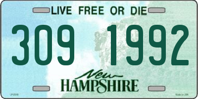 NH license plate 3091992