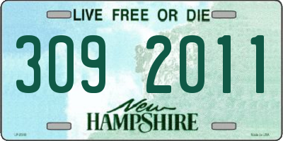 NH license plate 3092011