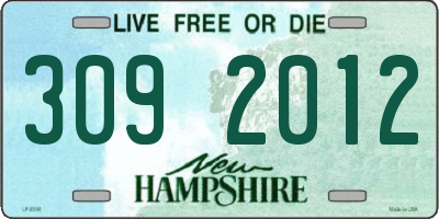 NH license plate 3092012