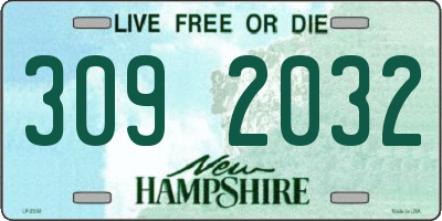 NH license plate 3092032