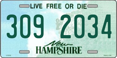 NH license plate 3092034