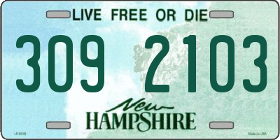 NH license plate 3092103