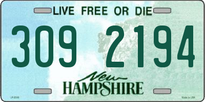 NH license plate 3092194