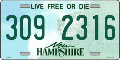 NH license plate 3092316