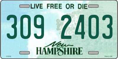 NH license plate 3092403