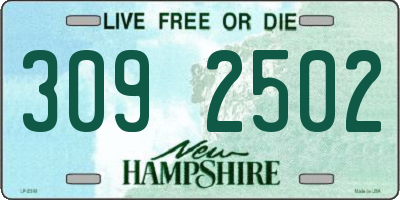 NH license plate 3092502