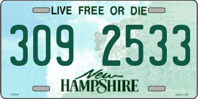 NH license plate 3092533