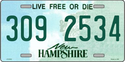NH license plate 3092534