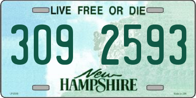 NH license plate 3092593