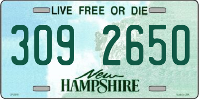 NH license plate 3092650