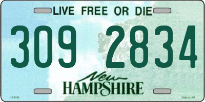 NH license plate 3092834