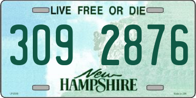 NH license plate 3092876