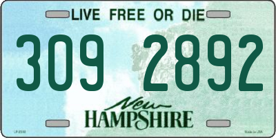 NH license plate 3092892
