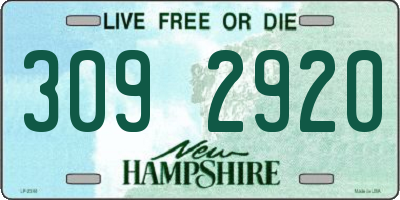 NH license plate 3092920