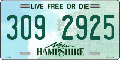 NH license plate 3092925