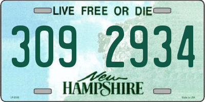 NH license plate 3092934