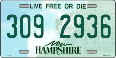 NH license plate 3092936