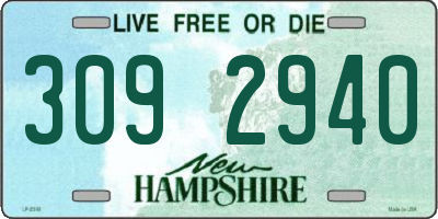 NH license plate 3092940