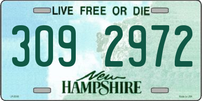 NH license plate 3092972