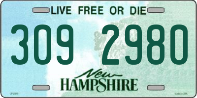 NH license plate 3092980