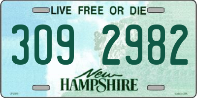 NH license plate 3092982