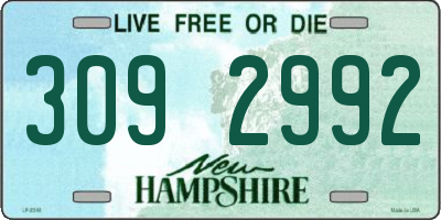 NH license plate 3092992