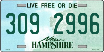 NH license plate 3092996