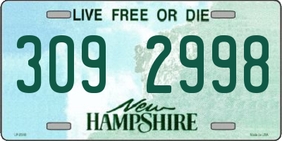 NH license plate 3092998