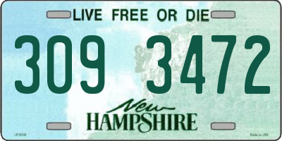 NH license plate 3093472