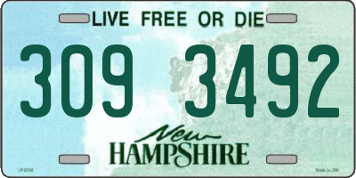 NH license plate 3093492