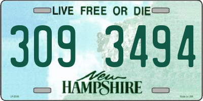 NH license plate 3093494