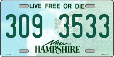 NH license plate 3093533
