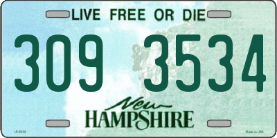 NH license plate 3093534