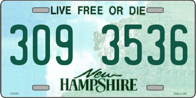 NH license plate 3093536