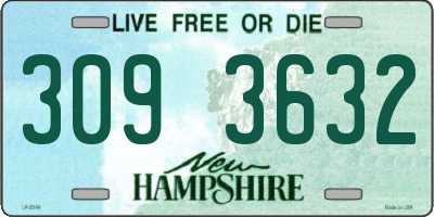 NH license plate 3093632