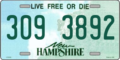 NH license plate 3093892