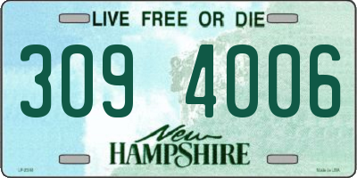 NH license plate 3094006