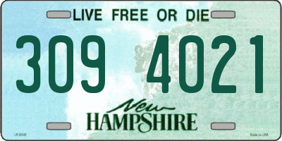 NH license plate 3094021