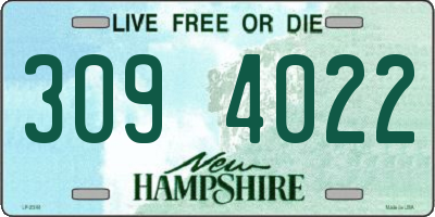 NH license plate 3094022