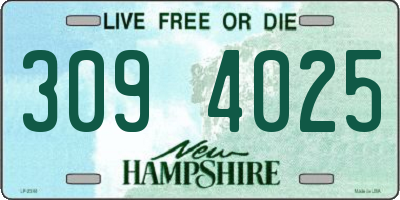 NH license plate 3094025