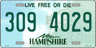 NH license plate 3094029