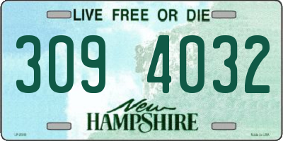NH license plate 3094032