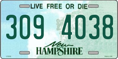 NH license plate 3094038